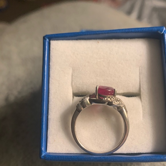 Genuine Niassa ruby sterling silver w diamond accents - Picture 4 of 8